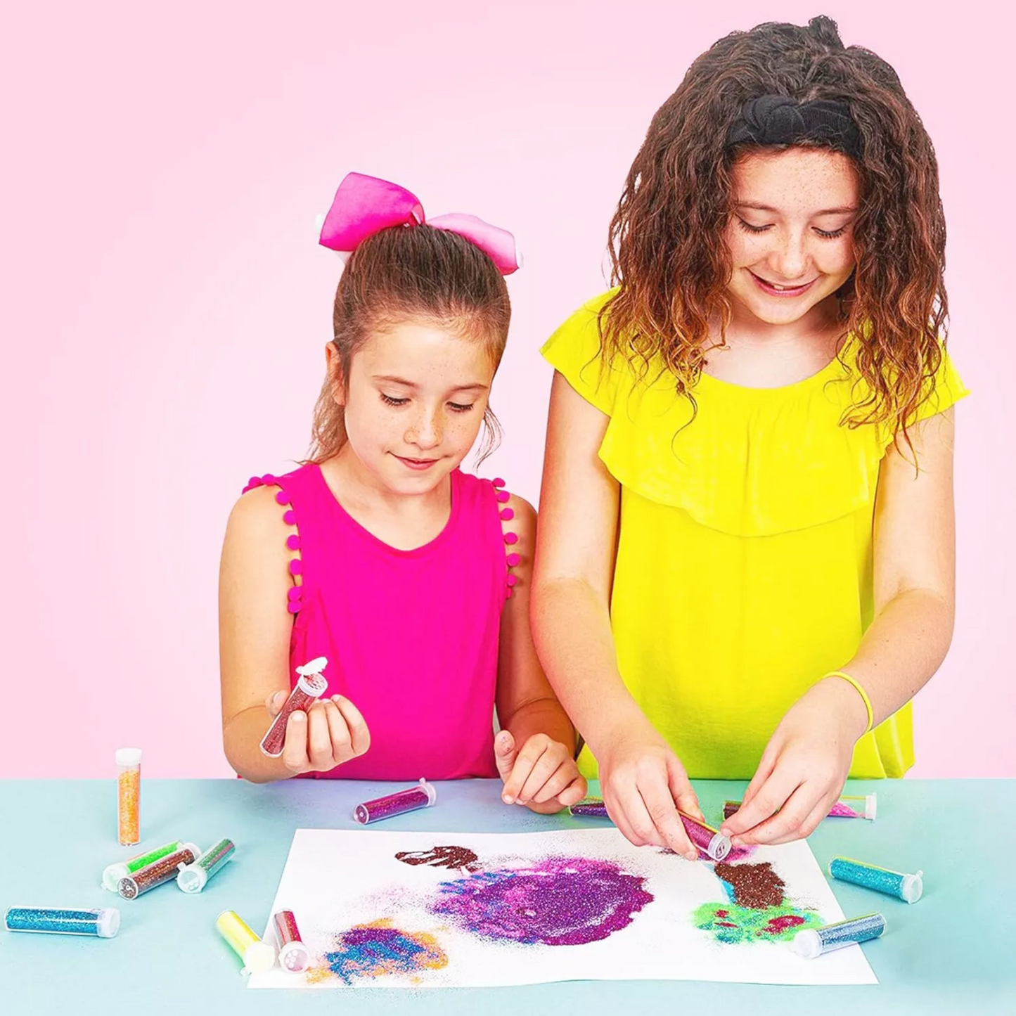 10 Glitter Tubes Assorted Colours Shaker Sparkle Pots Art Craft Kids Card Making