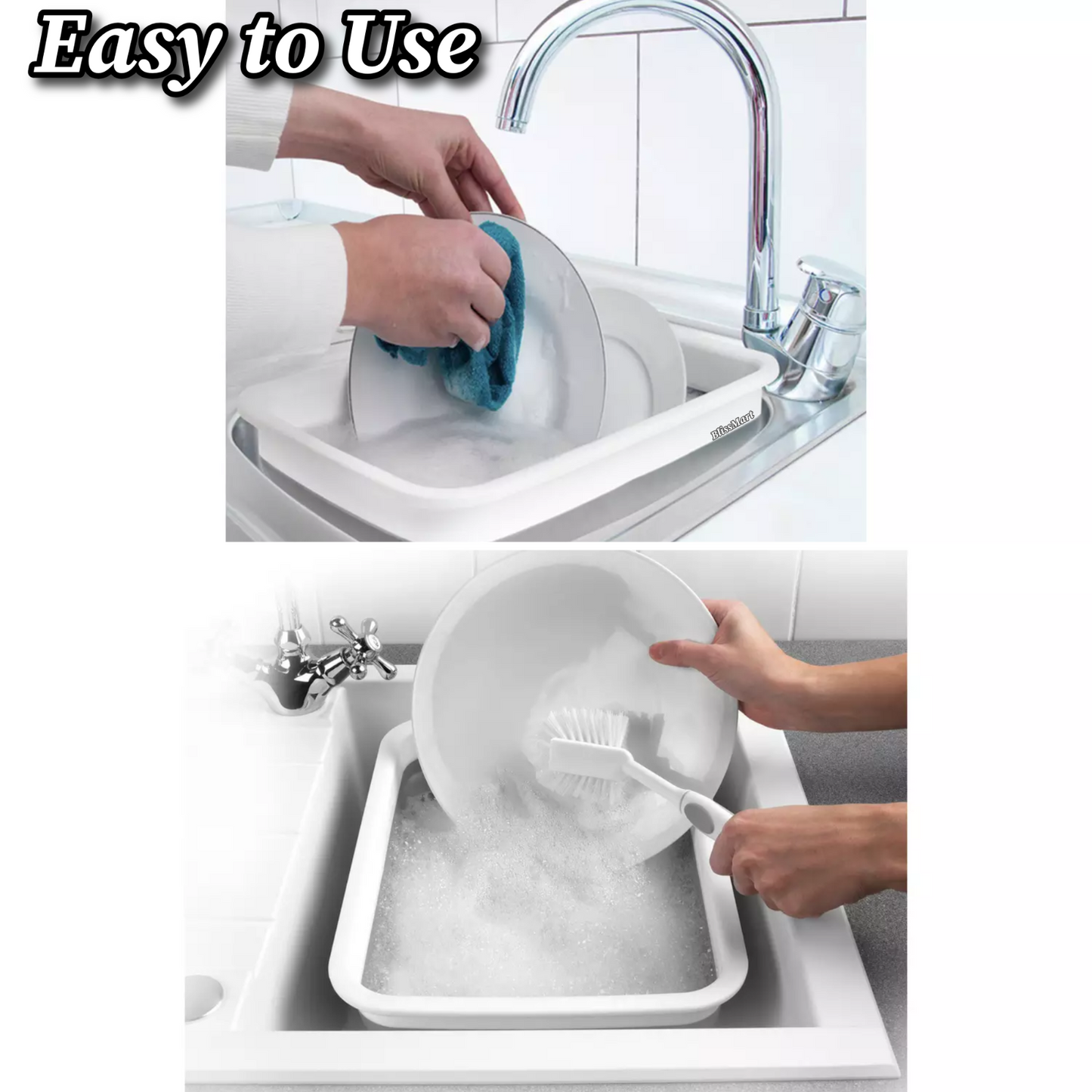 Foldable Multipurpose Basin Collapsible Washing Up Bowl Camping Sink Travel UK