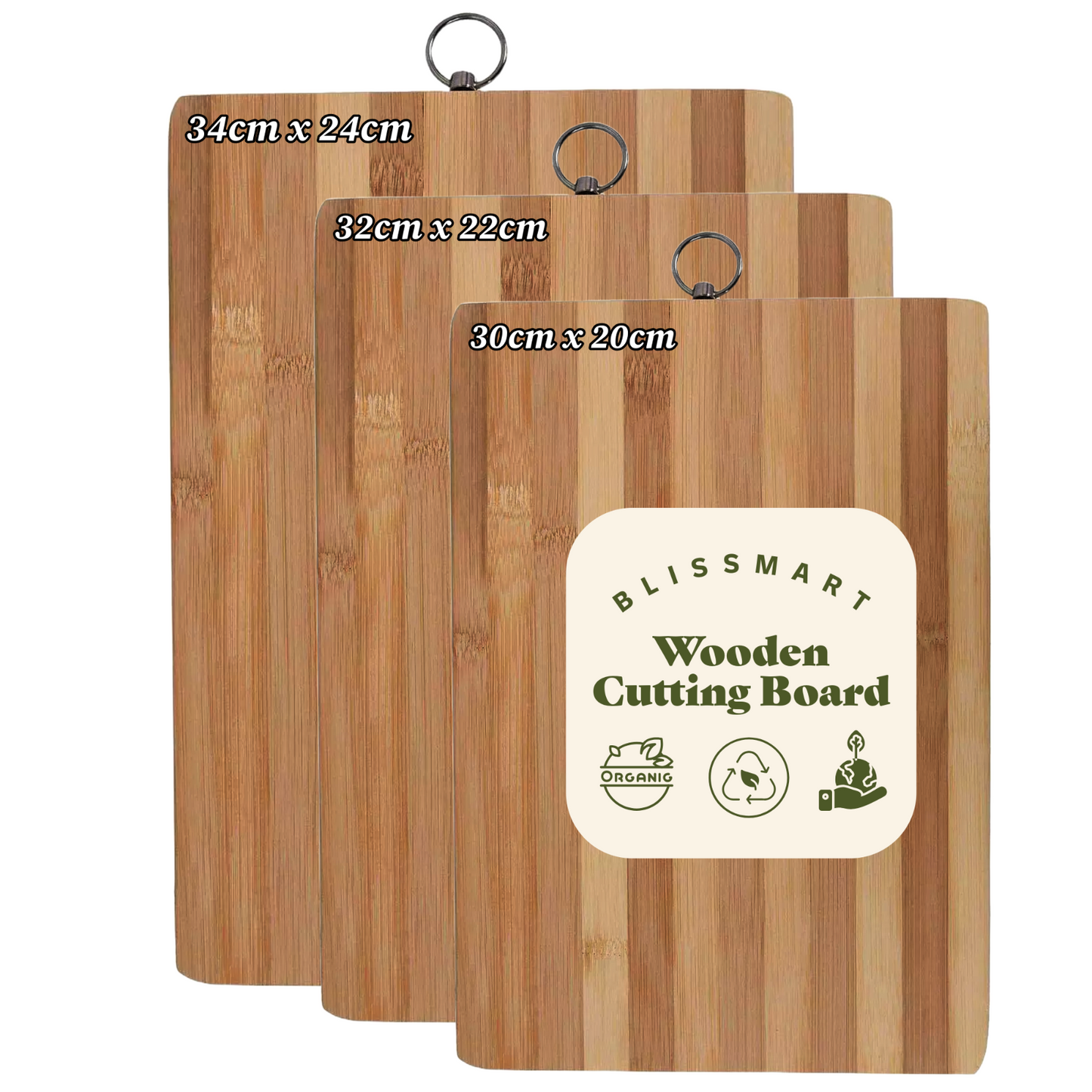 BAMBOO WOODEN WOOD CHOPPING BOARD ORGANIC KITCHEN FOOD CUTTING SLICING SERVING