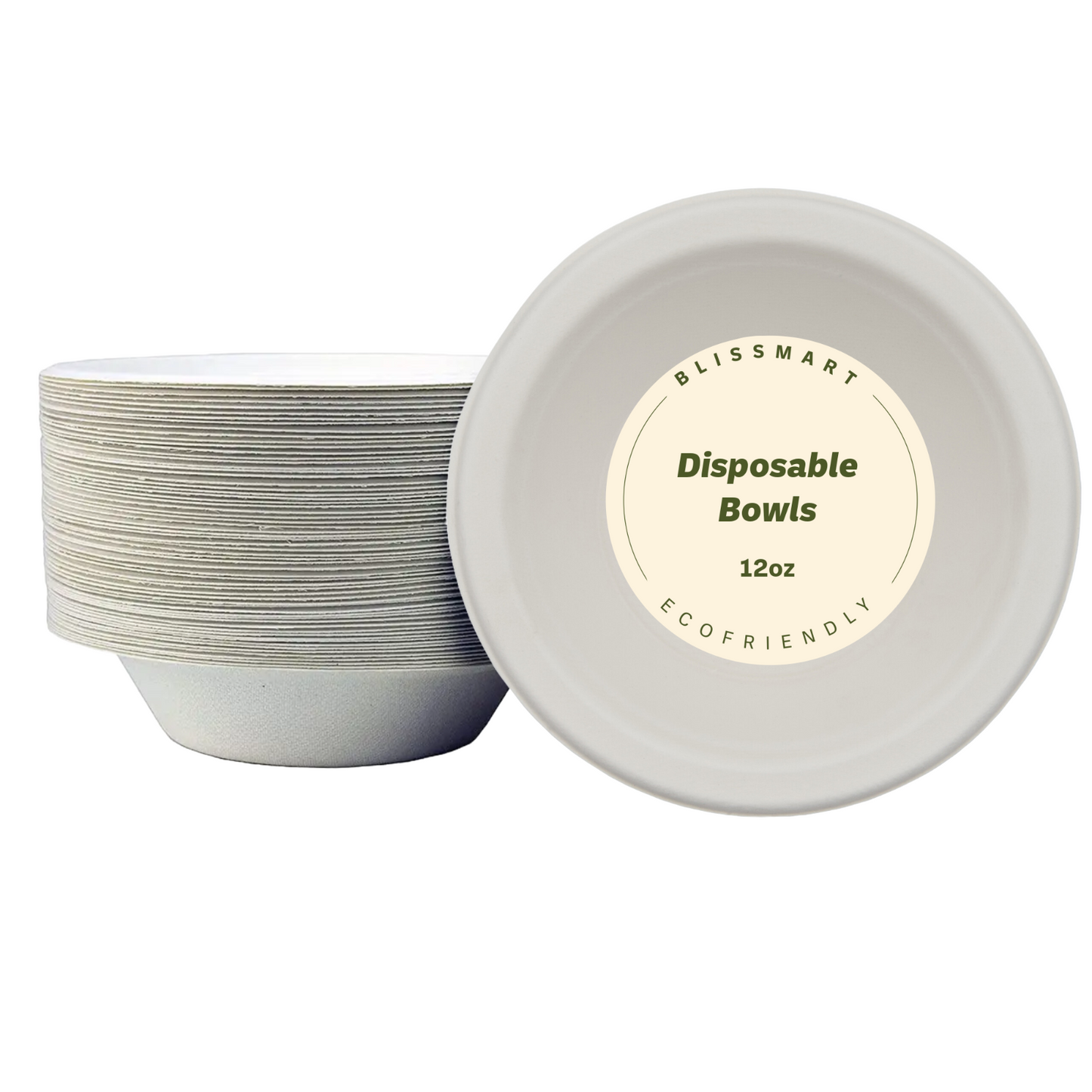 Bagasse Bowls Disposable Paper Party Round Catering Biodegradable 12 Oz 8 Oz