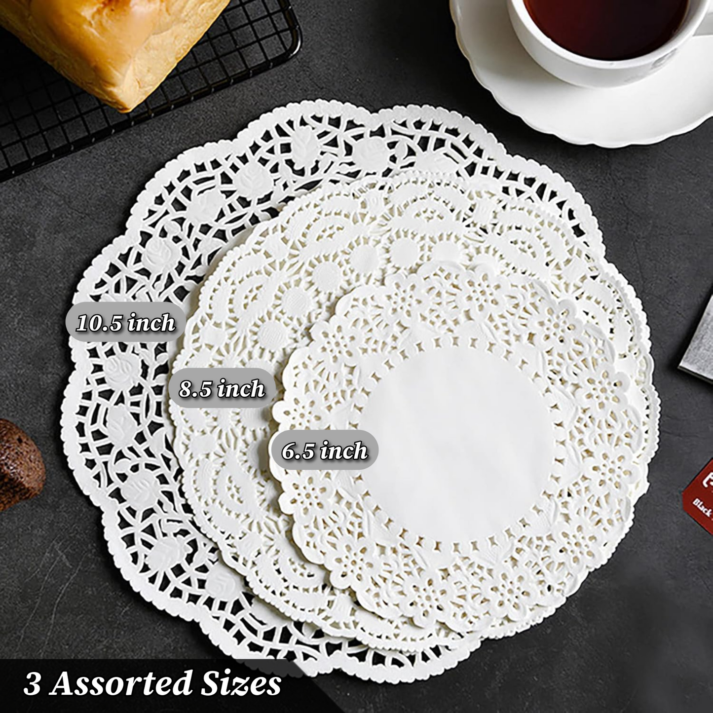 Round Paper Doilies White Lace Paper Doyleys Party Wedding Tableware 24 Pack