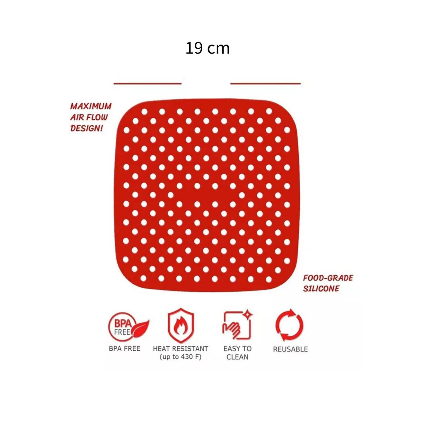 Reusable Air Fryer Silicone Pot Basket Oven Baking Liners Mat Tray Non Stick