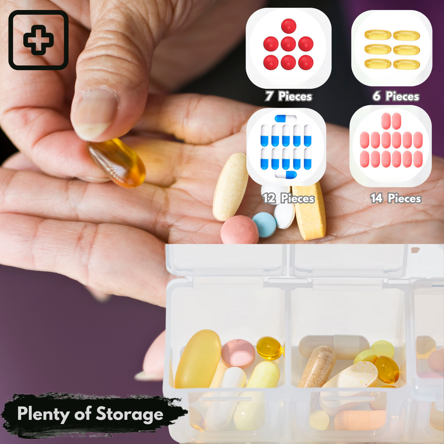 Weekly Pill Box 7 Day 28 Compartment Tablet Organiser Medicine Storage Dispenser