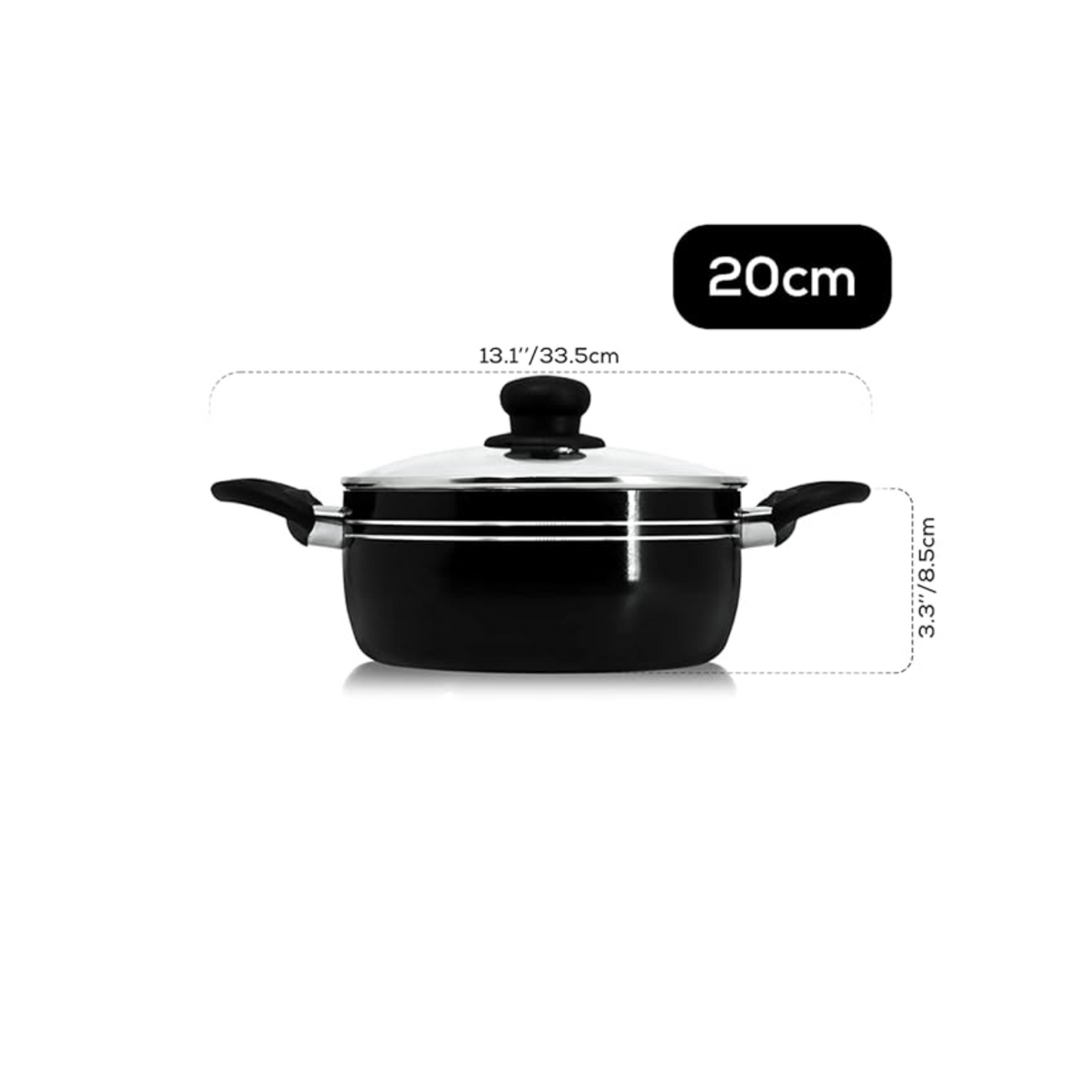 Stock Pot Non Stick Saucepan Cooking Casserole Pots Pans Cookware Marble Coated