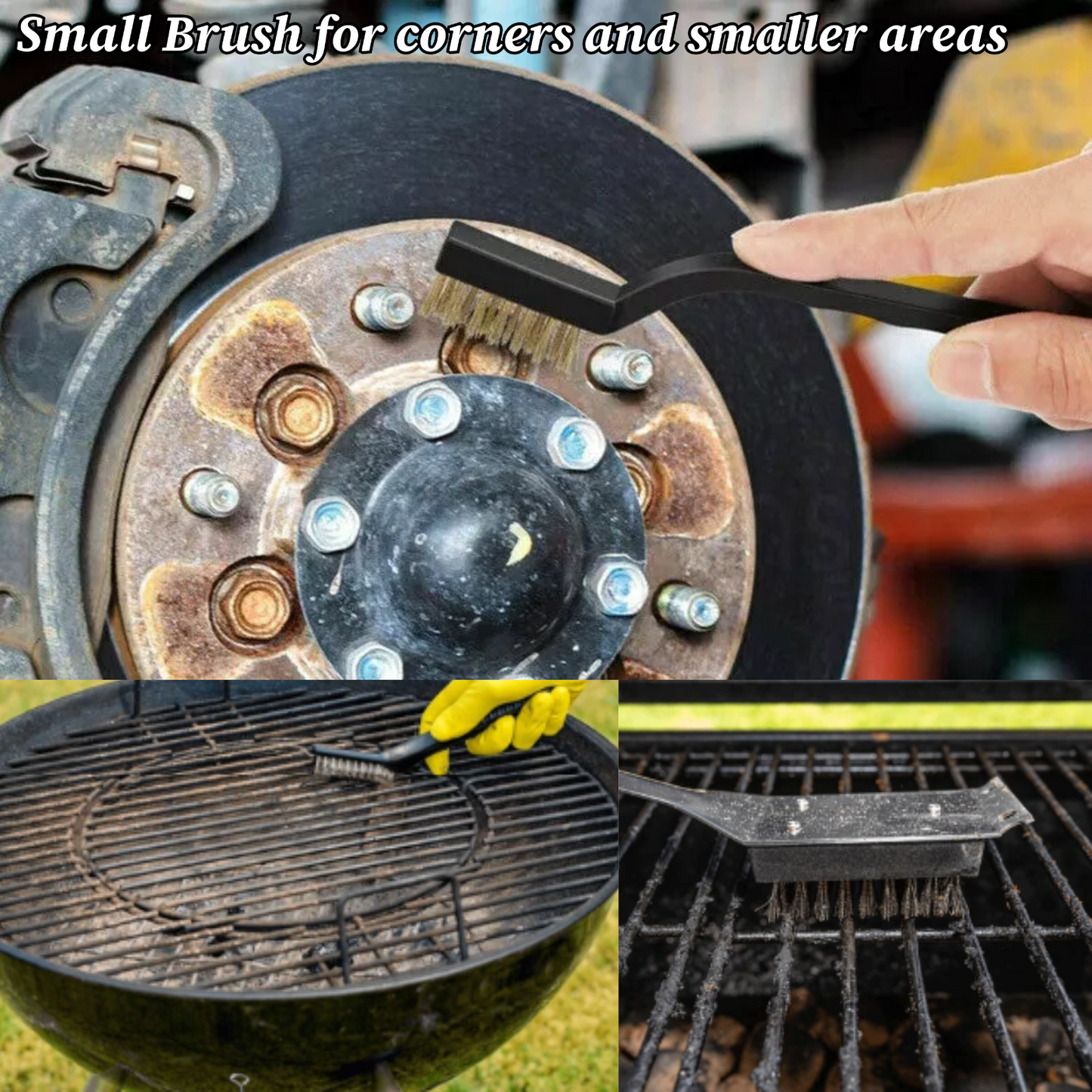 2PC Wire Brush Set Steel Wire Brushes Large Brush Small Brush Cleaning Brushes