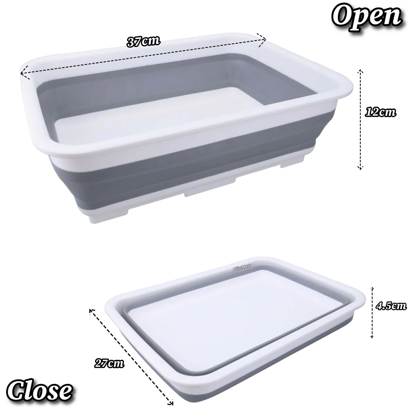 Foldable Multipurpose Basin Collapsible Washing Up Bowl Camping Sink Travel UK