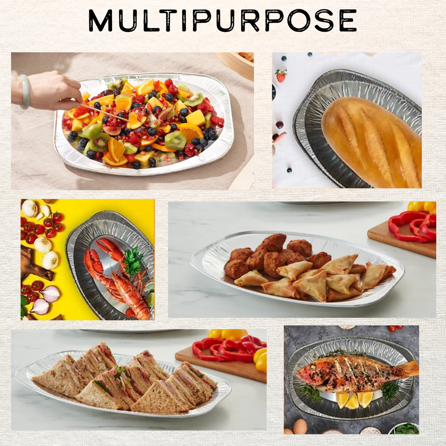 Aluminium Catering Serving Platters Party Foil Platters 14", 17" Foil Trays