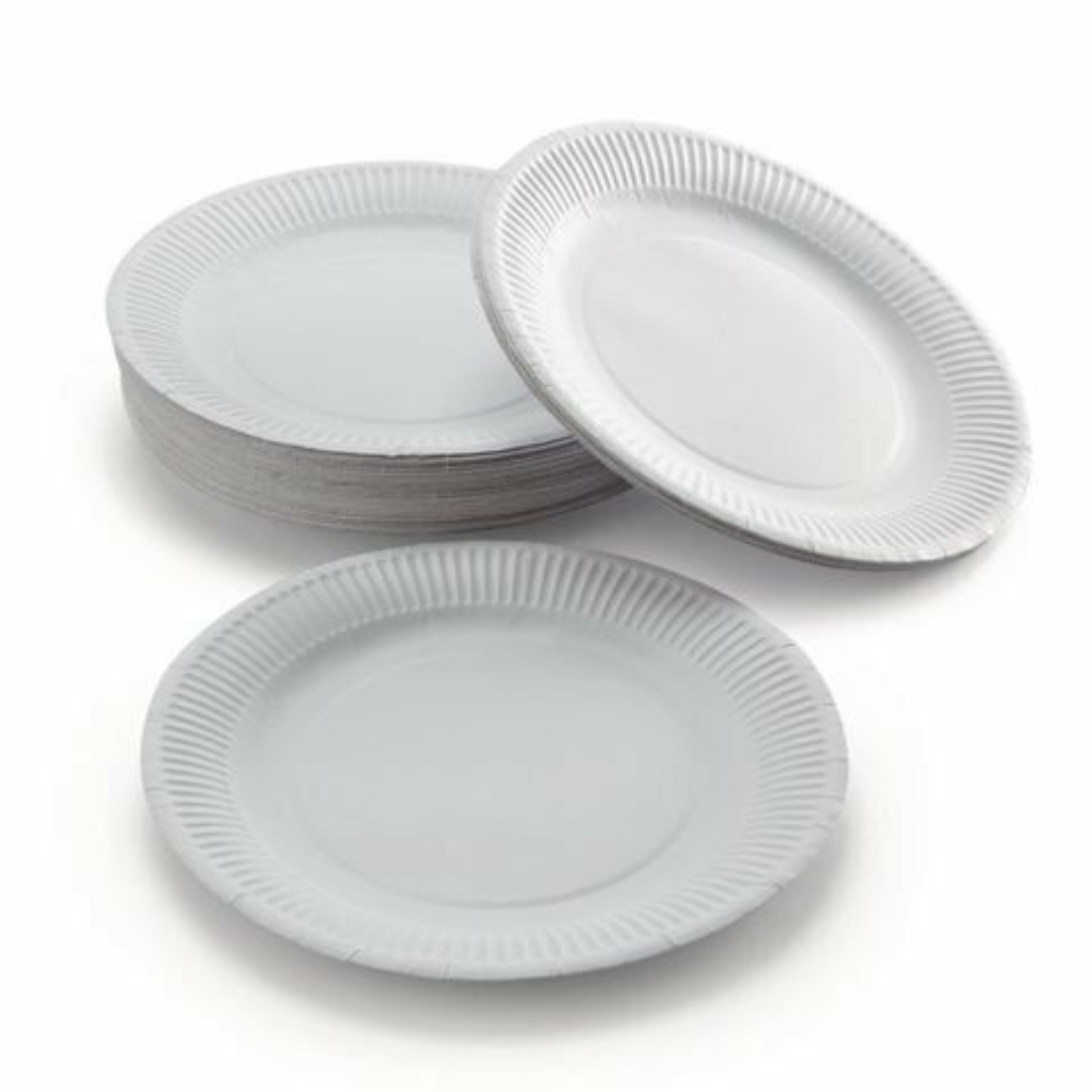 Paper Plates Disposable white paper plate Party 7" Round Caterers Hygiene x 100