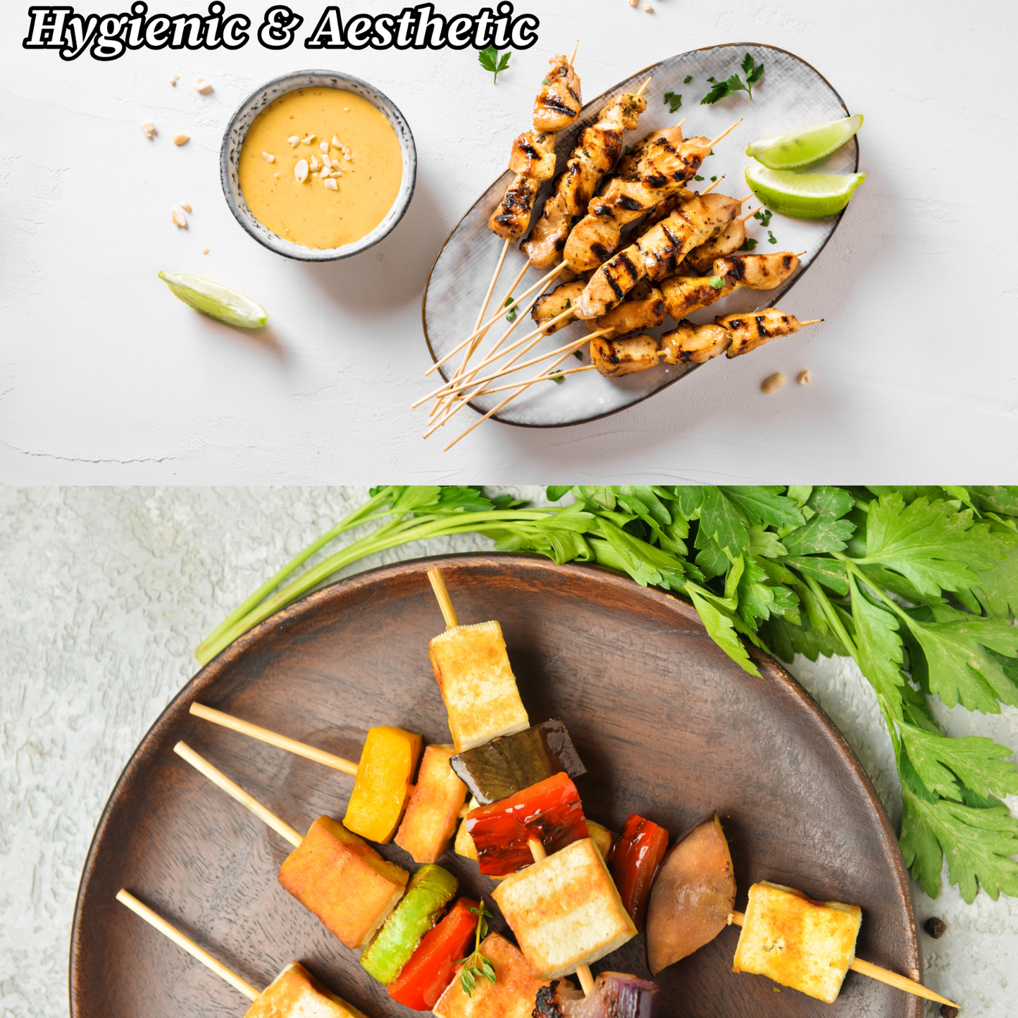 BBQ BAMBOO STICKS Wooden Skewers Kebab Fruit Chocolate Fountain Sticks 2 Sizes