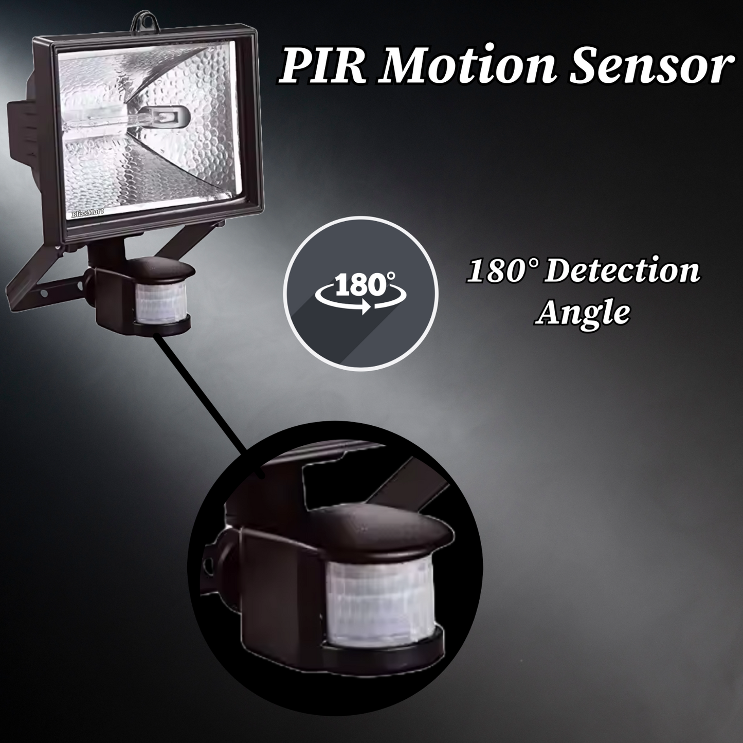 Motion Sensor Outdoor Security Floodlight Hard Wired Halogen Garden Lighting UK