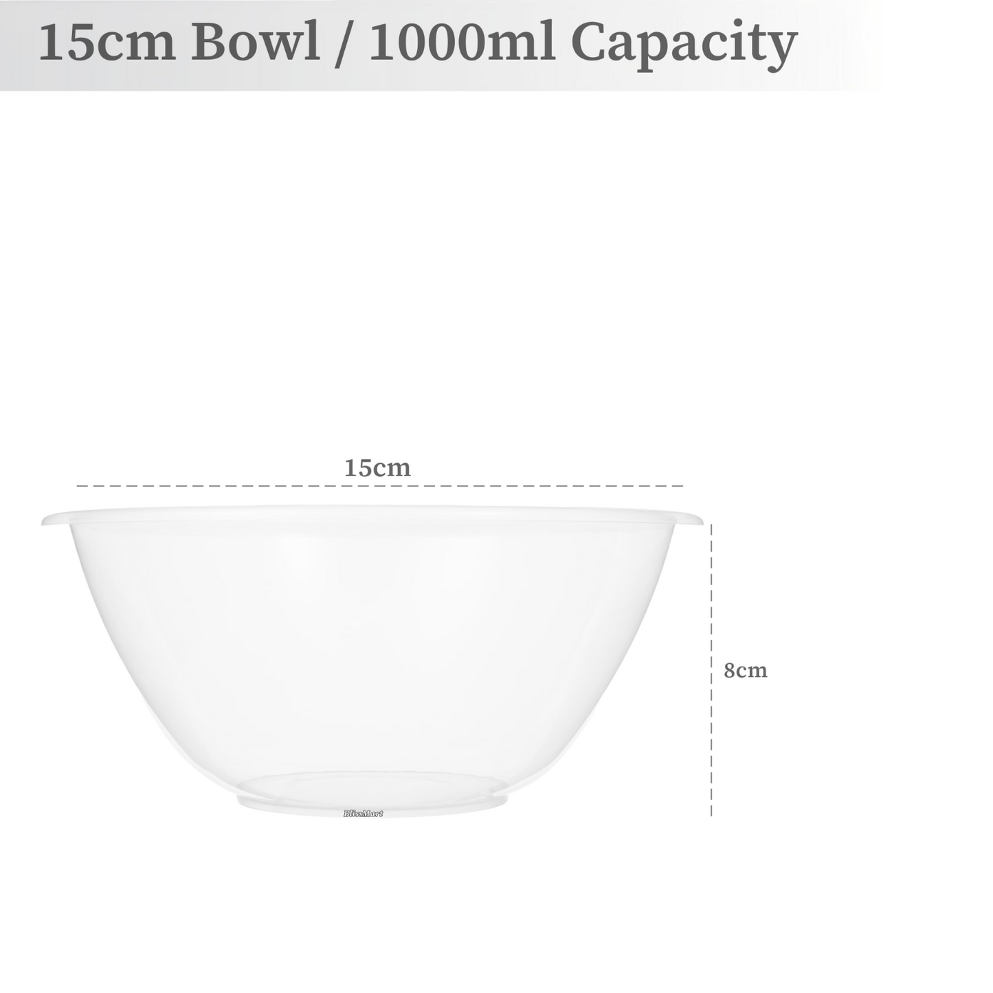 Clear Plastic Round MIXING BOWL Salad Serving Set Baking Kitchen Stirring Bowls