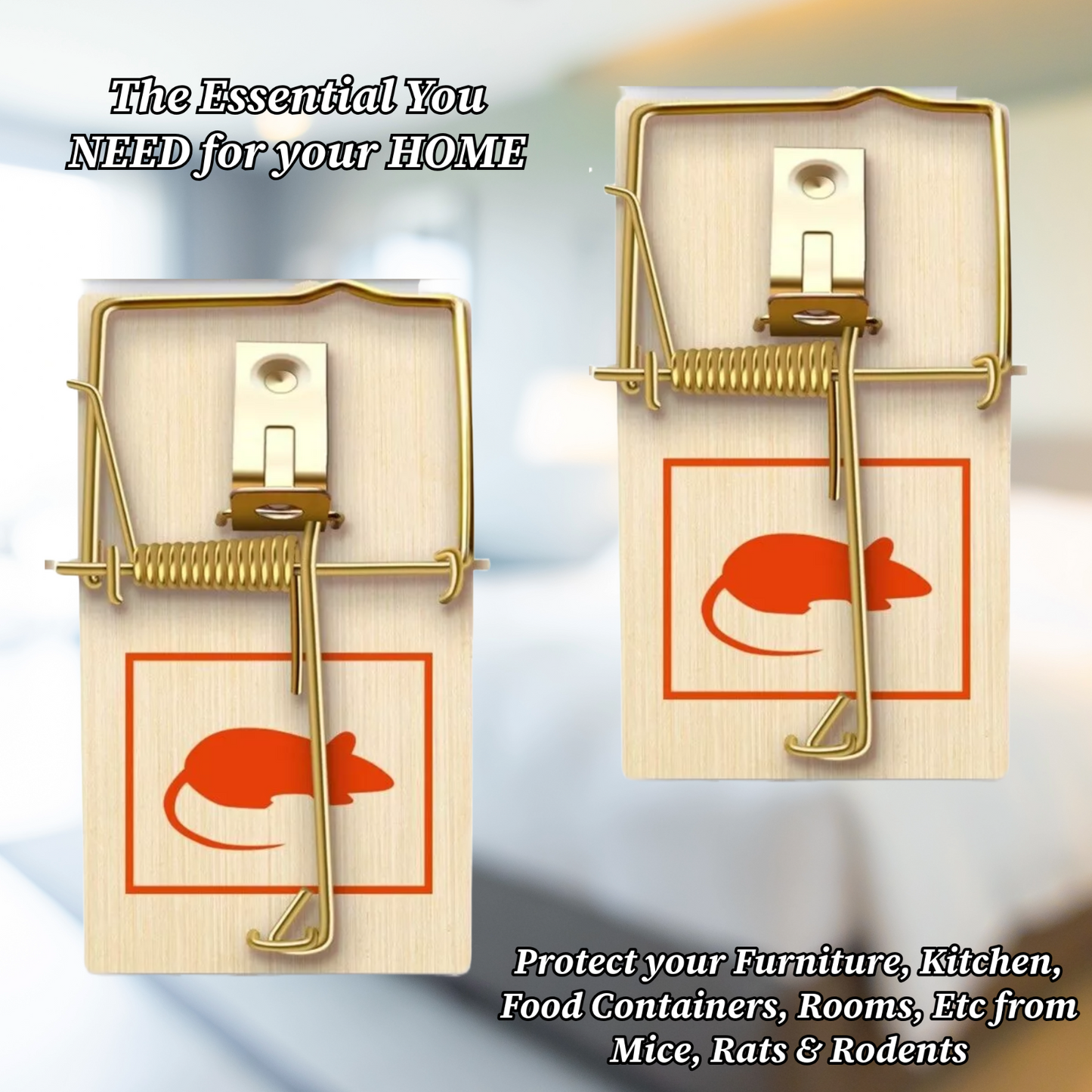 Wooden Mouse Traps Traditional Mice Rodent Pest Control Trap Reusable Durable