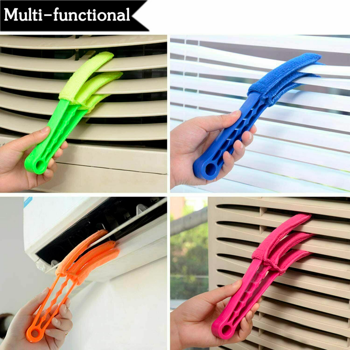 Venetian Window Blind Cleaner Microfiber Brush 3 Pronged Washable Duster Wet/Dry