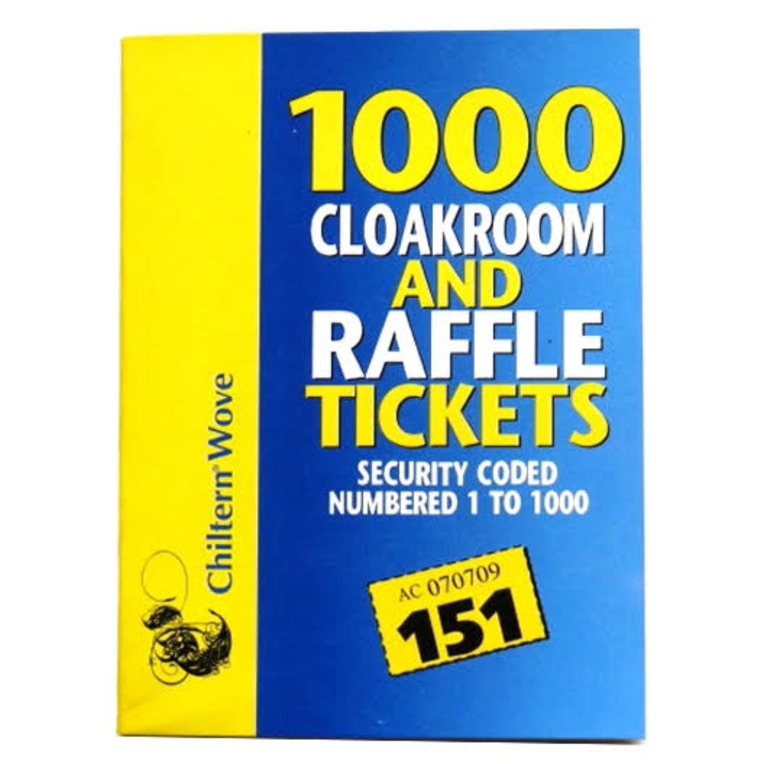 RAFFLE TICKET BOOK Cloakroom Tombola Security Coded Numbered 1-1000 FAST P&P