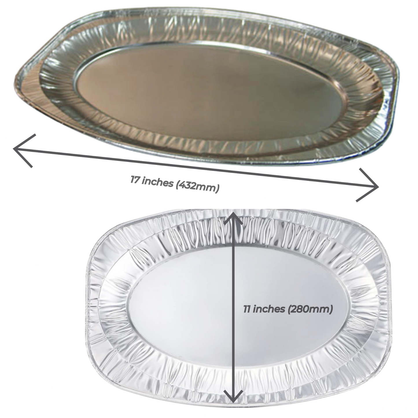 Aluminium Catering Serving Platters Party Foil Platters 14", 17" Foil Trays