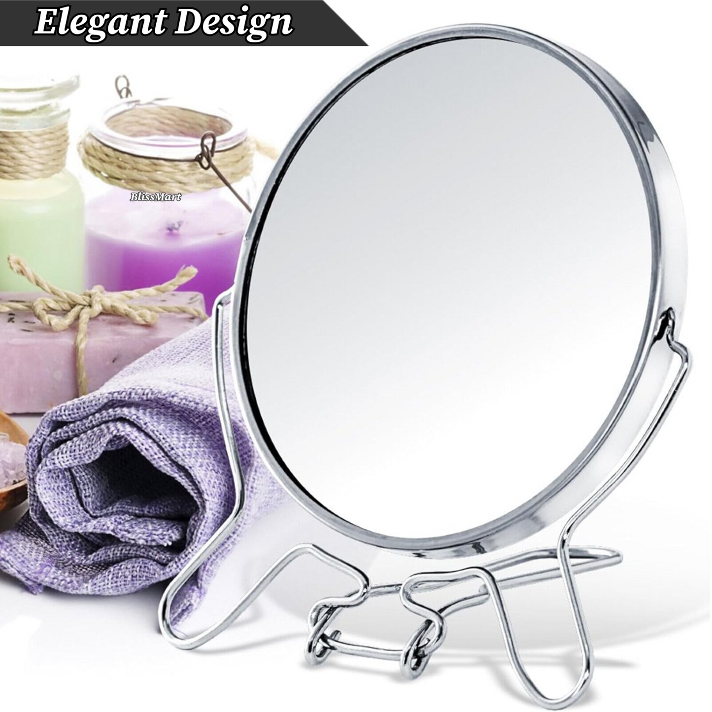 Makeup Cosmetic Mirror Bathroom Vanity Travel Folding Small 2 Way Zoom Magnify