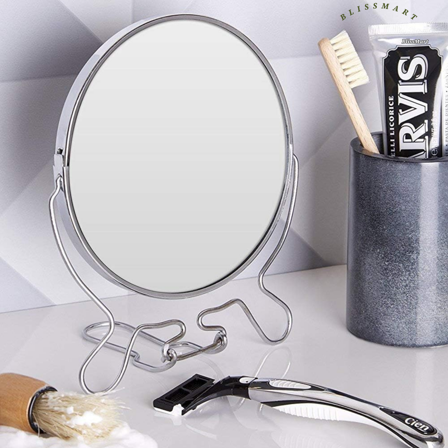 Makeup Cosmetic Mirror Bathroom Vanity Travel Folding Small 2 Way Zoom Magnify