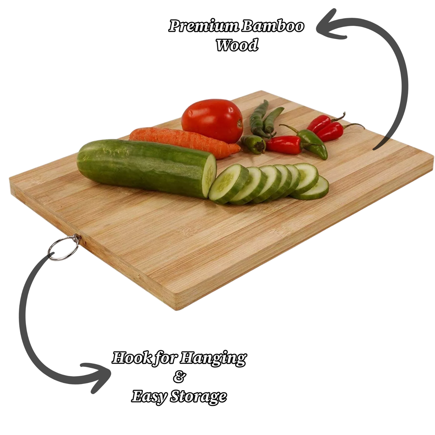 BAMBOO WOODEN WOOD CHOPPING BOARD ORGANIC KITCHEN FOOD CUTTING SLICING SERVING