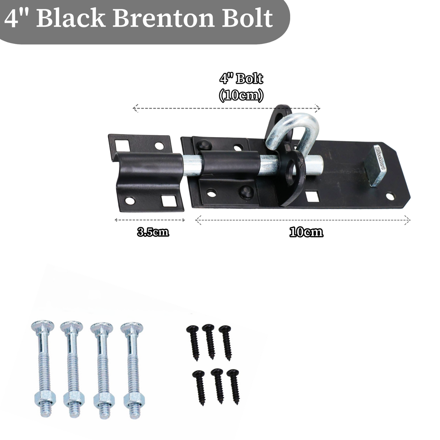 Brenton Pad Bolt Heavy Duty 4"6"8" Padbolts Sliding Gate Latch Garage Door Lock