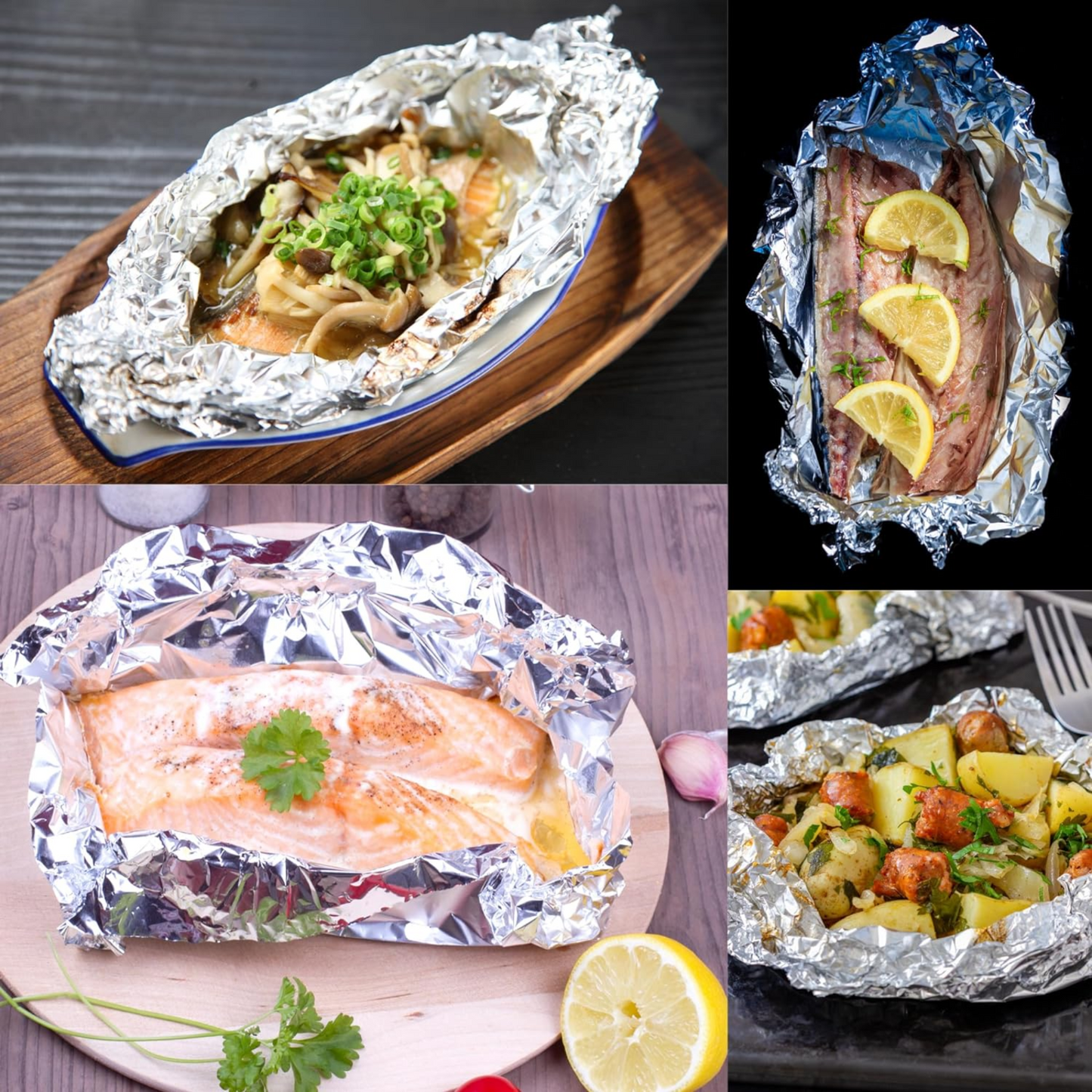 Extra Wide Kitchen Tin Foil Aluminium Roll Wrapping Chicken 5m x45cm Pack of 2