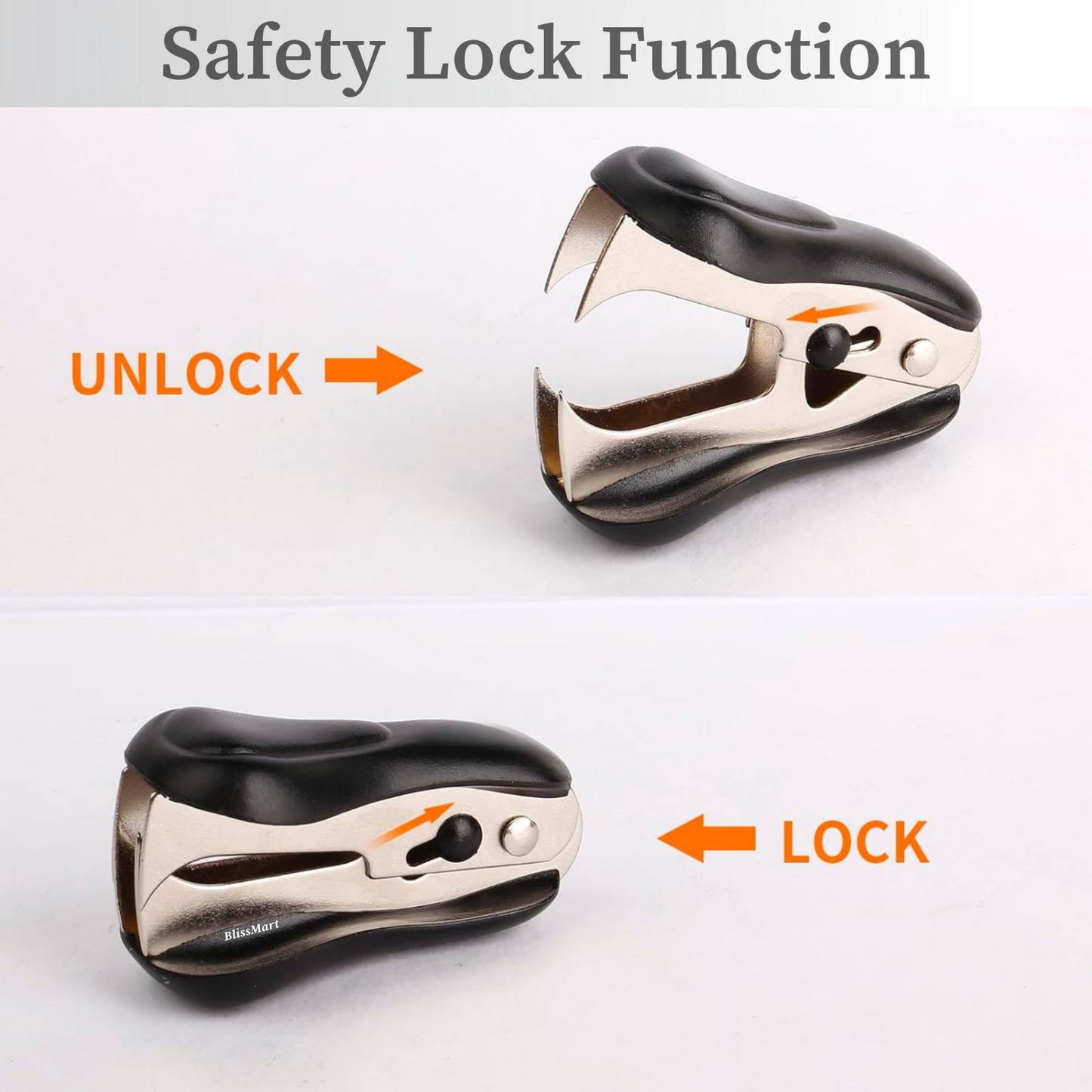 Staple Remover Extractor Claw Type With Safety Lock Pin Tack Office School 2 Pcs