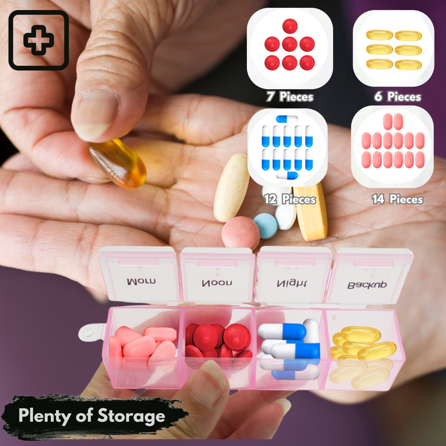 Pill Box Weekly 7 Day 28 Compartment Tablet Organiser Medicine Storage Dispenser