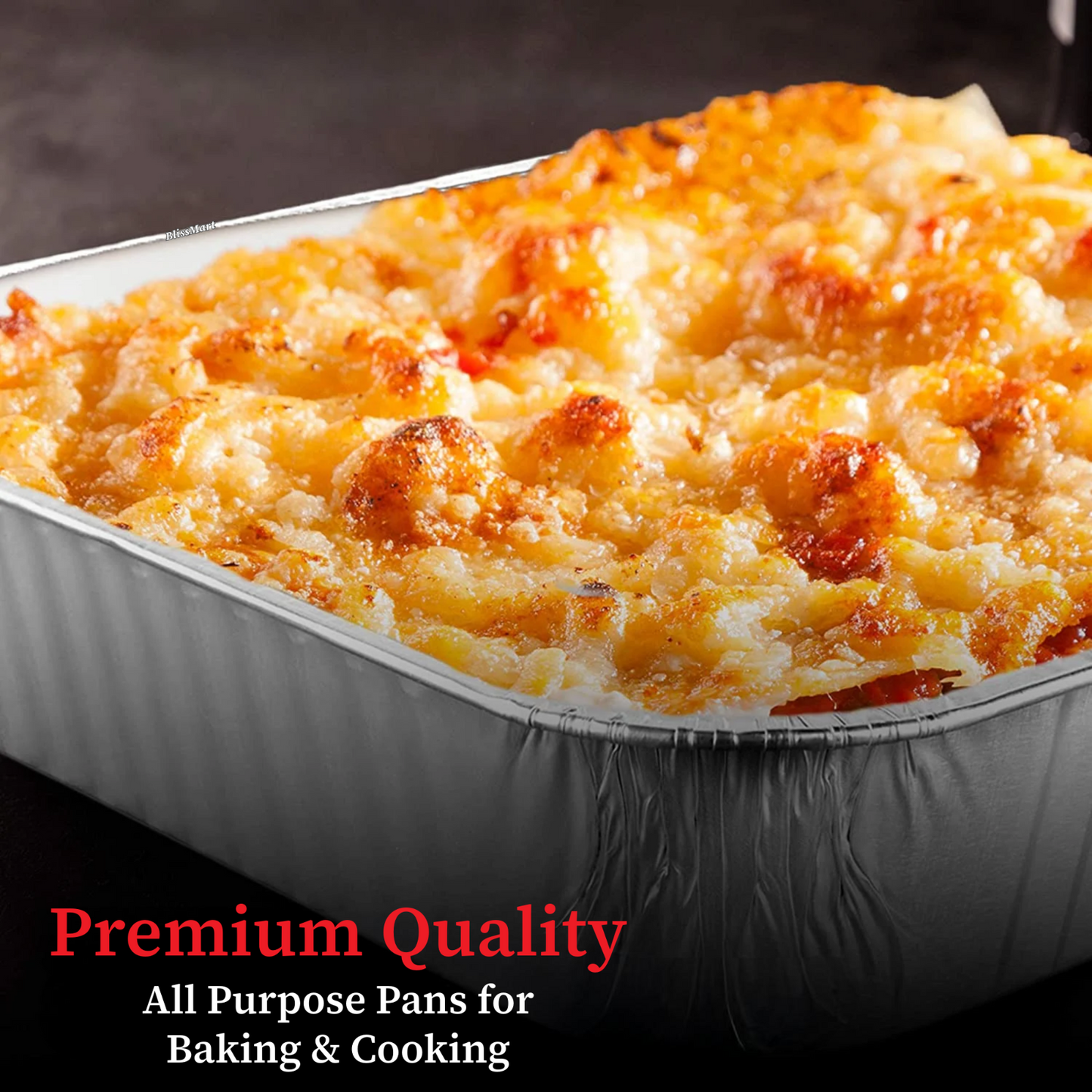 Square Foil Trays Disposable Aluminium Baking Roasting Tray Deep Tin 24 x 24 cm