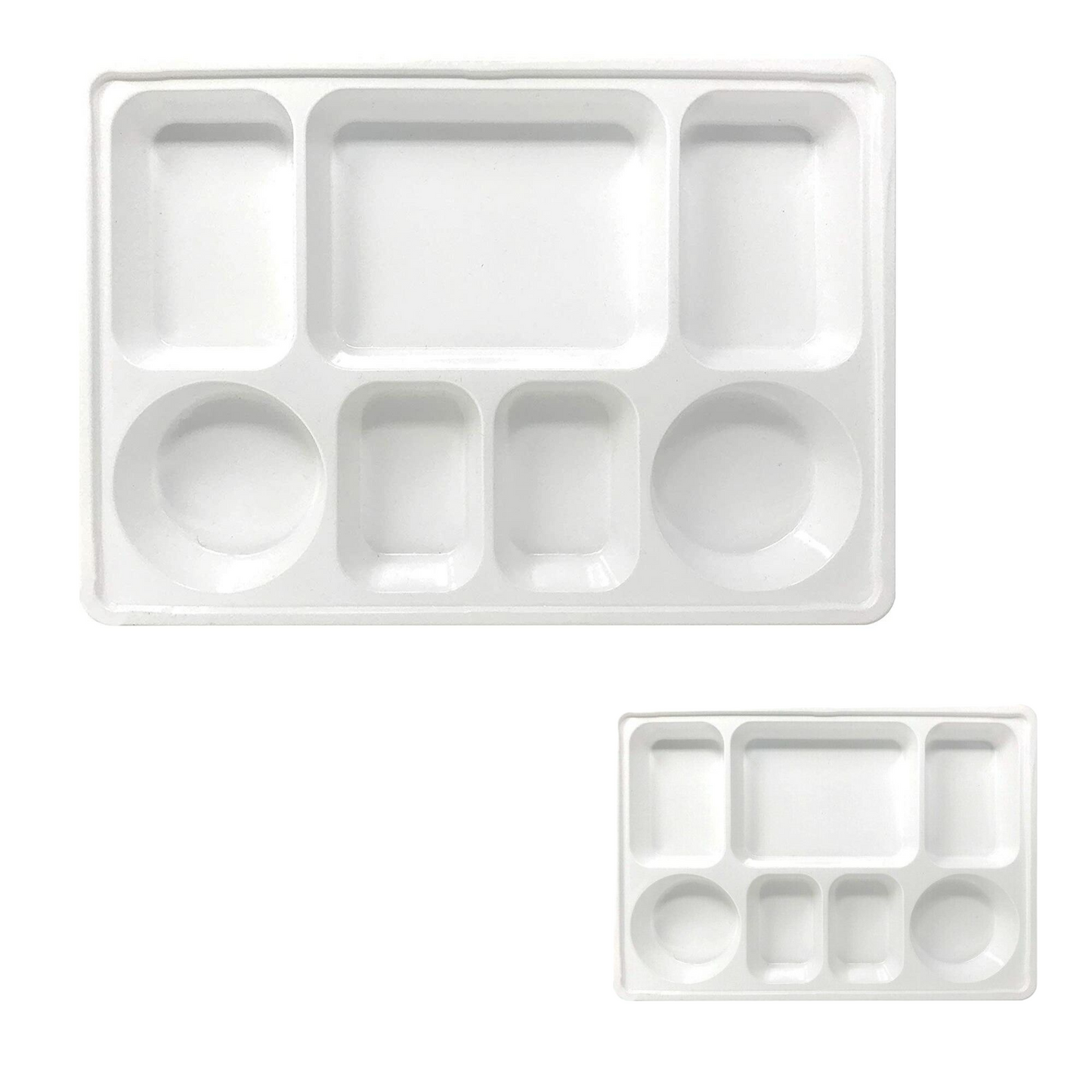 Reusable Deluxe Heavy-Duty 7-Compartment Plastic Dinner Plates