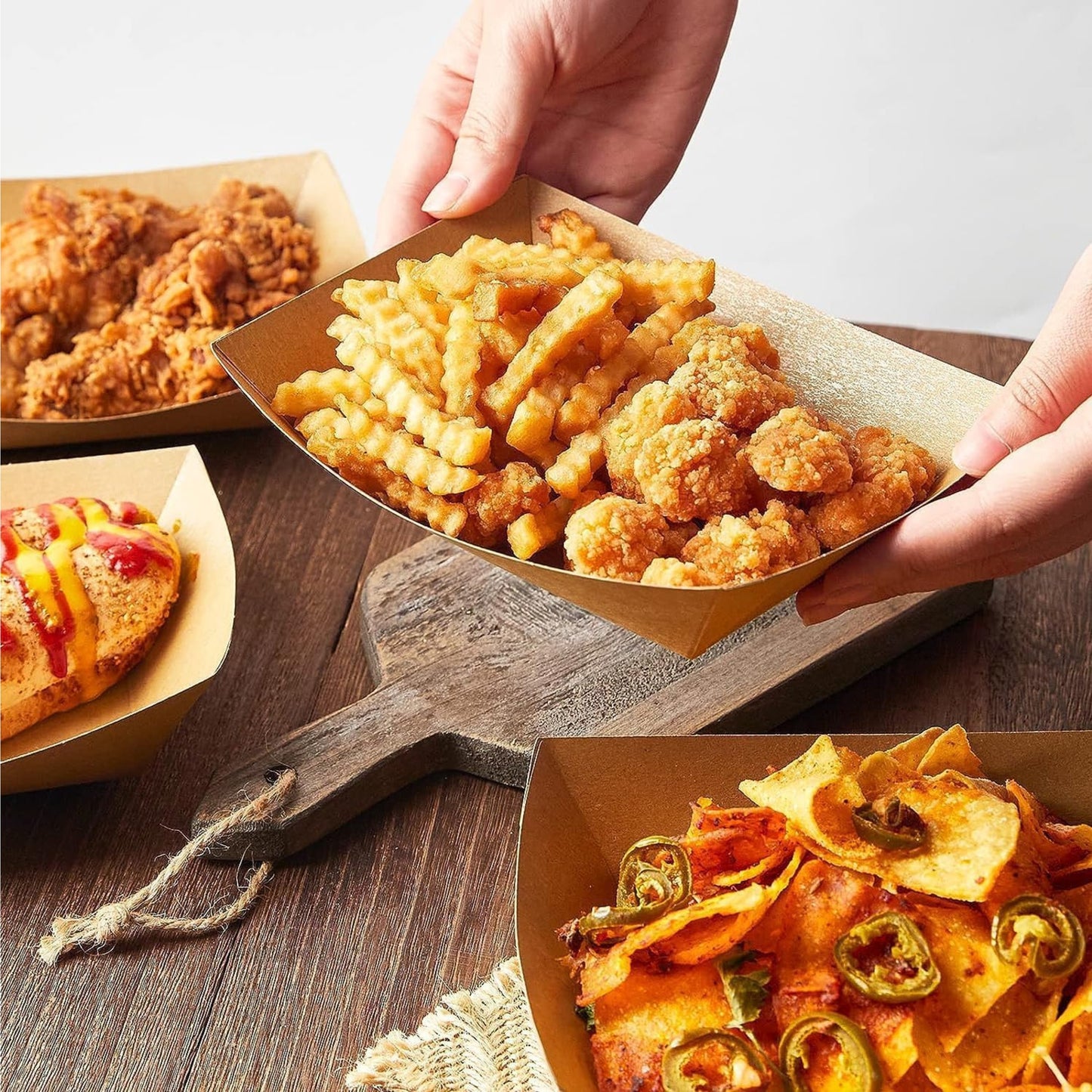 Kraft Tray Small | Compostable Food Tray for Snacks & Sides