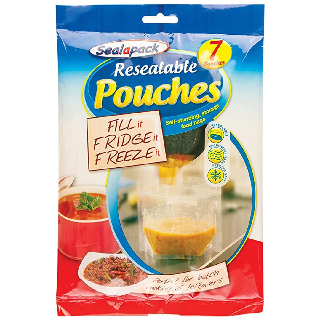 SEALPACK Resealable Food Storage Bags – Fridge, Freezer & Microwave Safe Pouches for Soup, Liquids & Batch Cooking
