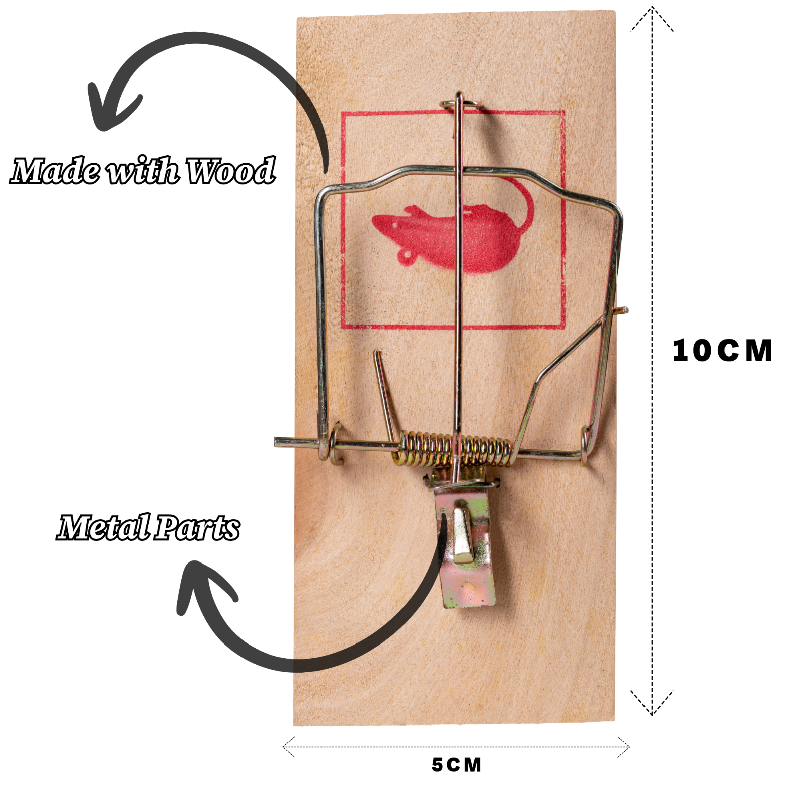 4x Traditional Mouse Traps Mice Trap Rodent Traps Reusable Wooden & Durable Pest