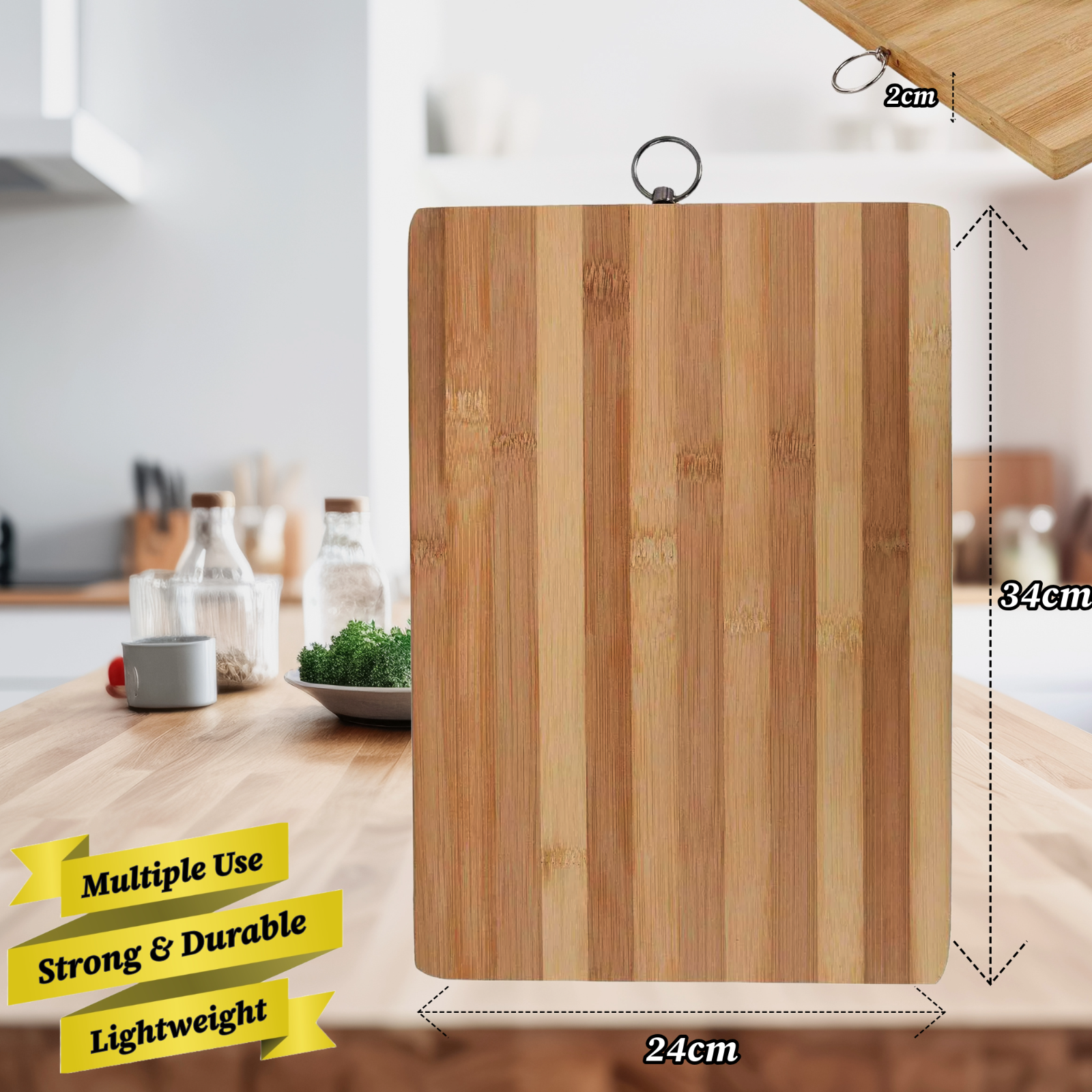 BAMBOO WOODEN WOOD CHOPPING BOARD ORGANIC KITCHEN FOOD CUTTING SLICING SERVING
