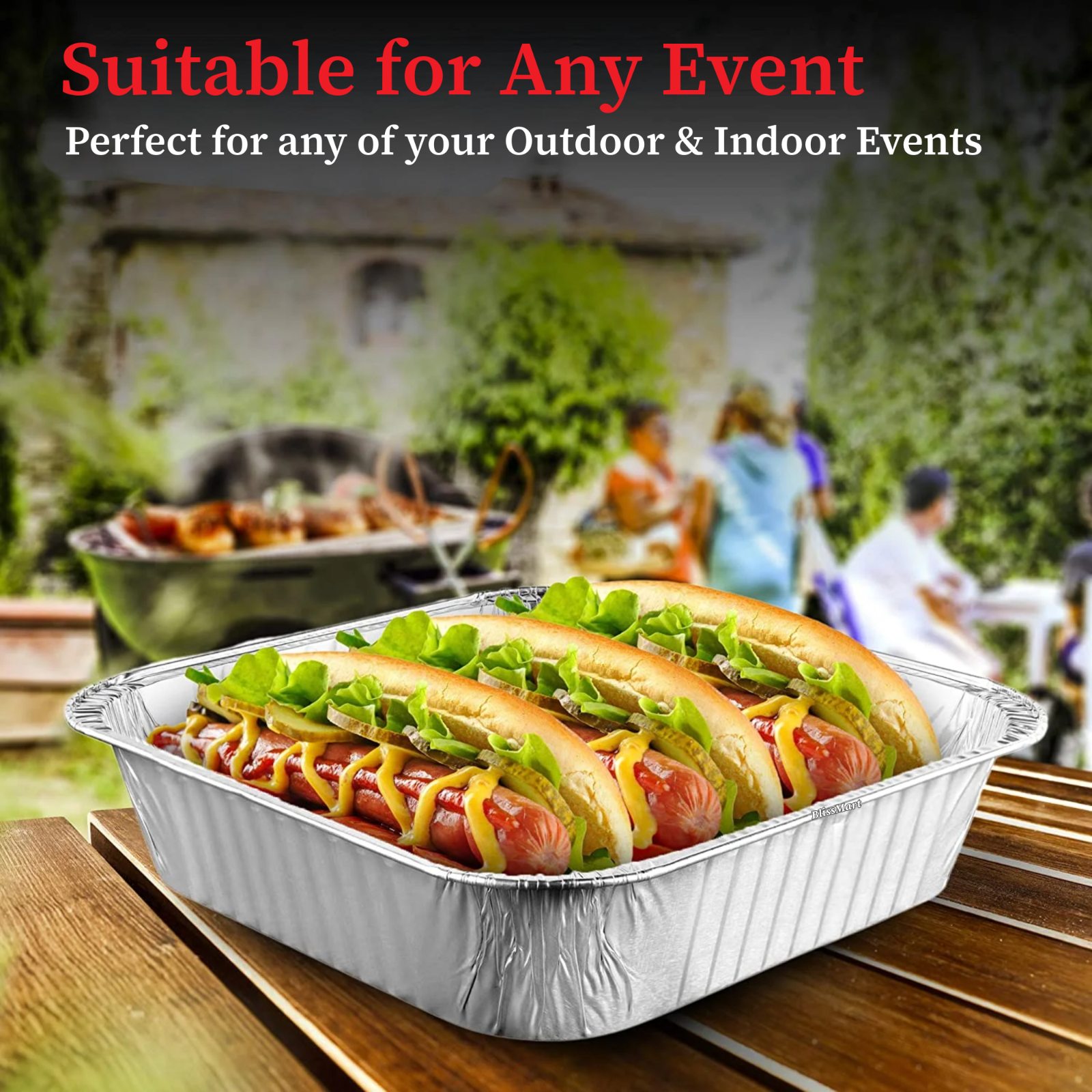 Square Foil Trays Disposable Aluminium Baking Roasting Tray Deep Tin 24 x 24 cm