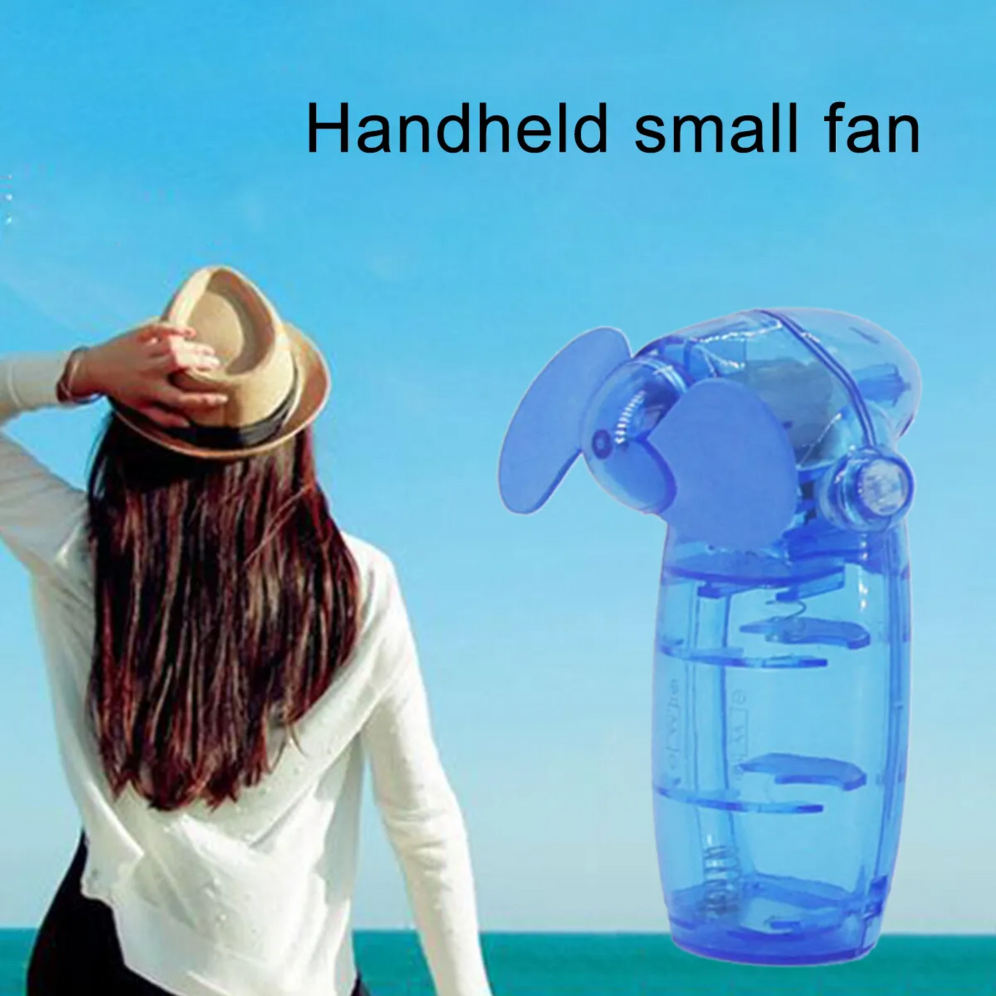 Mini Hand-held fan Portable Lightweight Battery Operated Cooler Soft Blade x 2Pc
