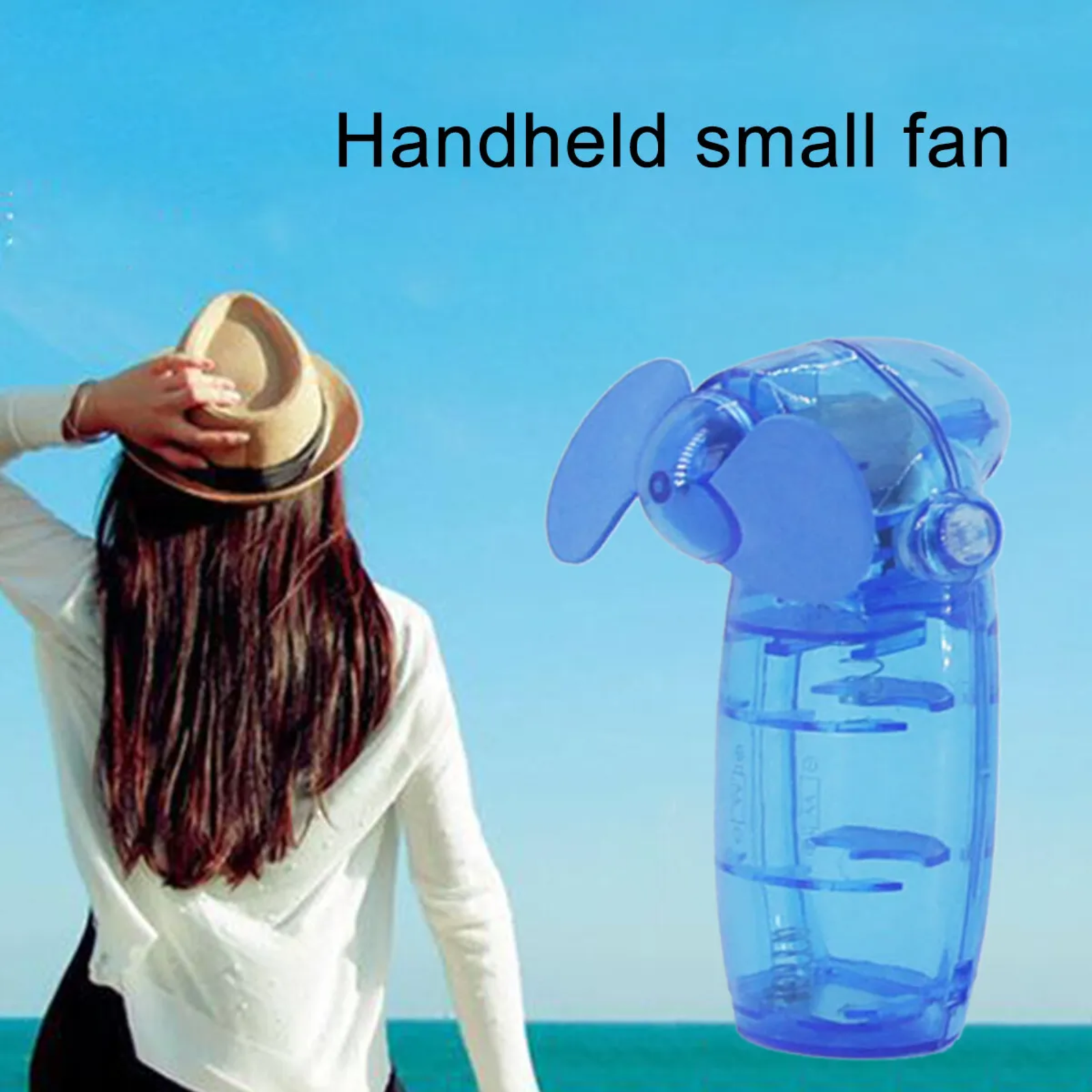 Mini Hand-held fan Portable Lightweight Battery Operated Cooler Soft Blade x 2Pc