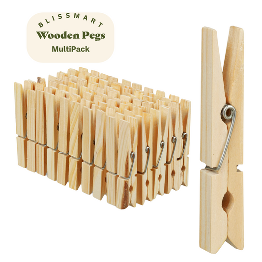 Solid Wooden Clothes Pegs Clips Washing Line Airer Rotary Garden Dry Laundry