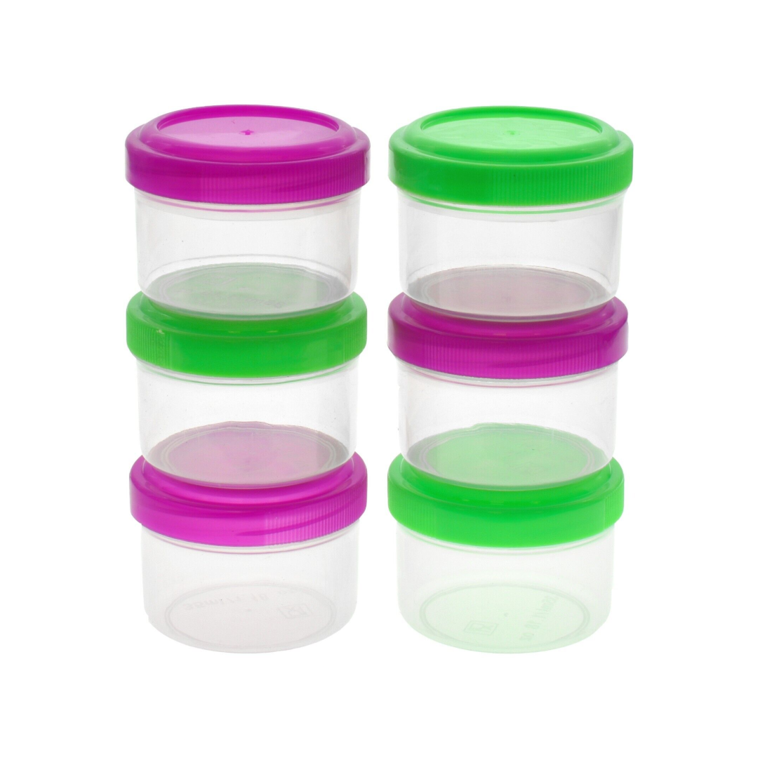 Mini Plastic Storage Containers Clear small boxes Jewellery box Food Pots 6PCS