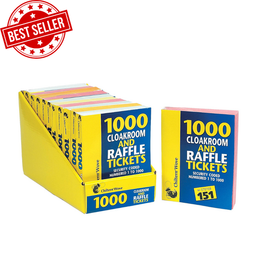 RAFFLE TICKET BOOK Cloakroom Tombola Security Coded Numbered 1-1000 FAST P&P