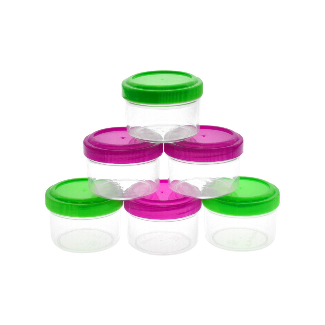 Mini Plastic Storage Containers Clear small boxes Jewellery box Food Pots 6PCS