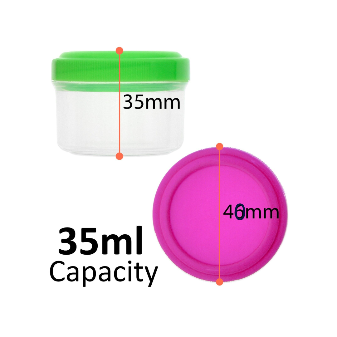 Mini Plastic Storage Containers Clear small boxes Jewellery box Food Pots 6PCS
