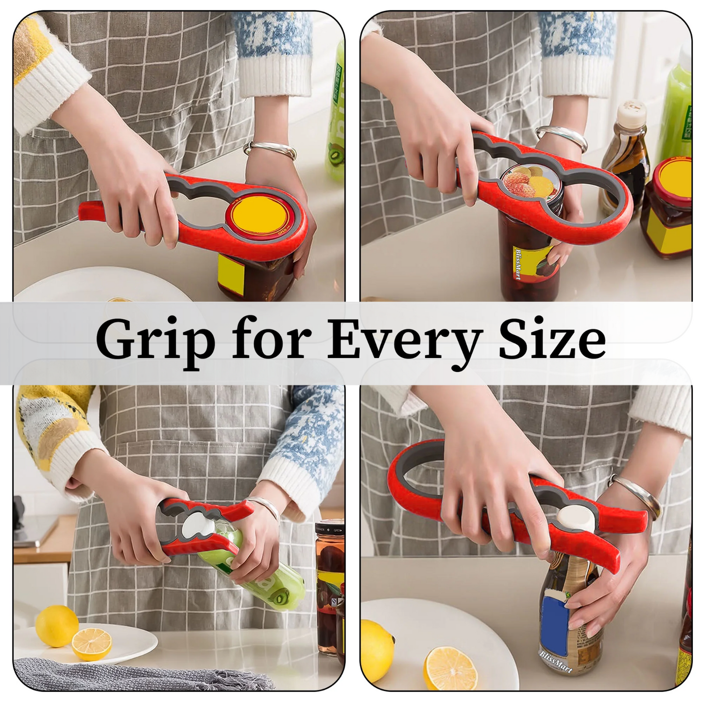 Easy Grip Rubber Jar Opener Gripper Multi Tool Cap Lid Bottle Opening Arthritis