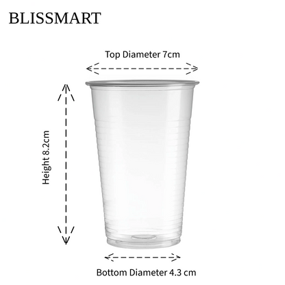 Plastic Cups Clear White Reusable Glasses Water Party Wedding Drinking 7oz Vend