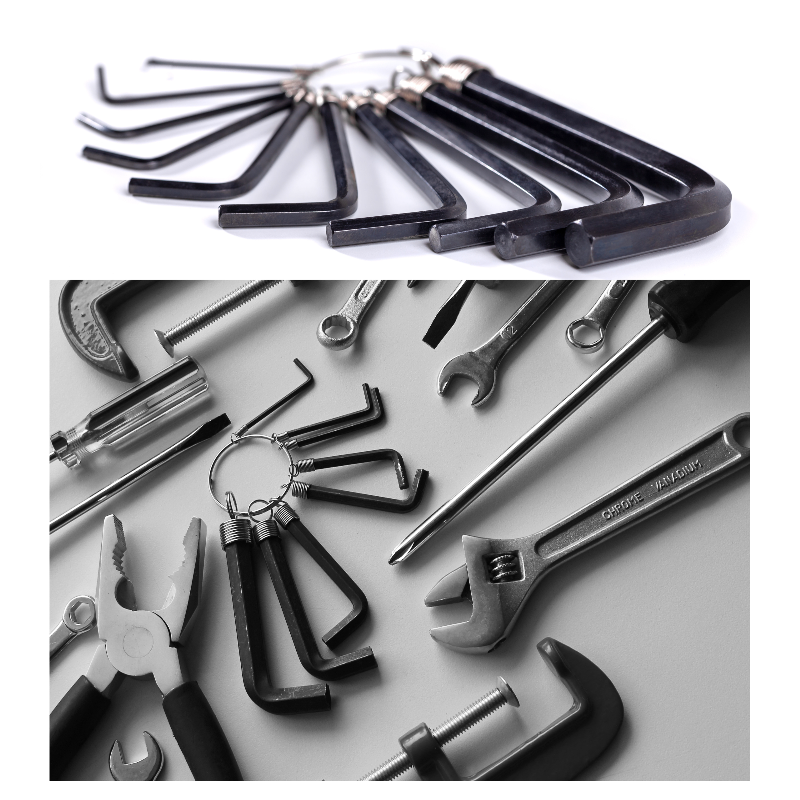 ASSORTED HEX KEY SET Allen Alan Small-Large Mini-Jumbo Metric 1.5 to 6.0" 8 Pcs