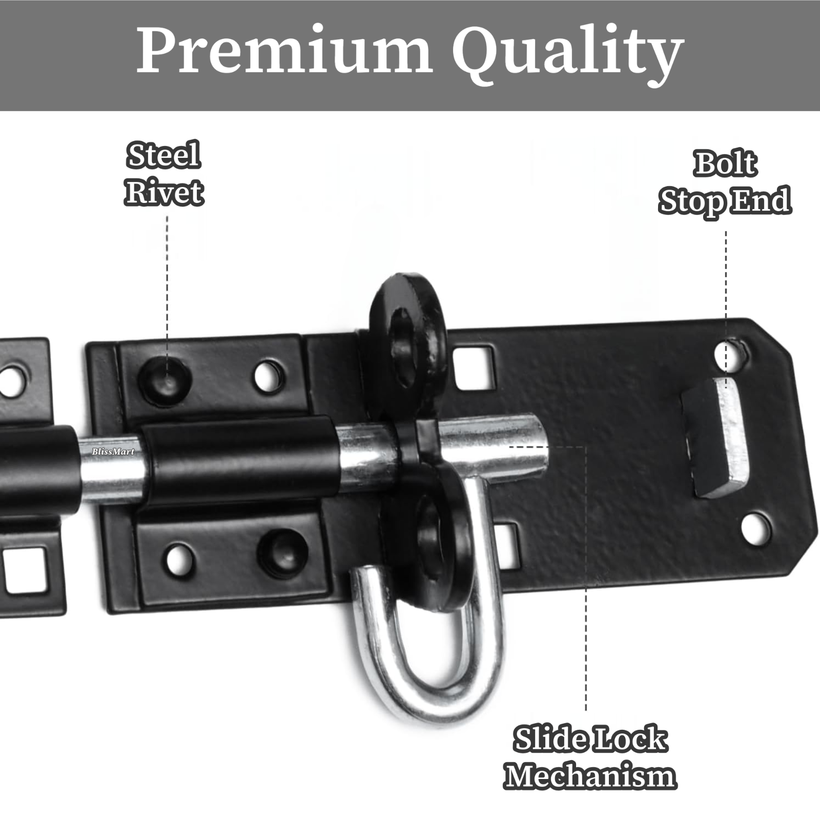 Brenton Pad Bolt Heavy Duty 4"6"8" Padbolts Sliding Gate Latch Garage Door Lock