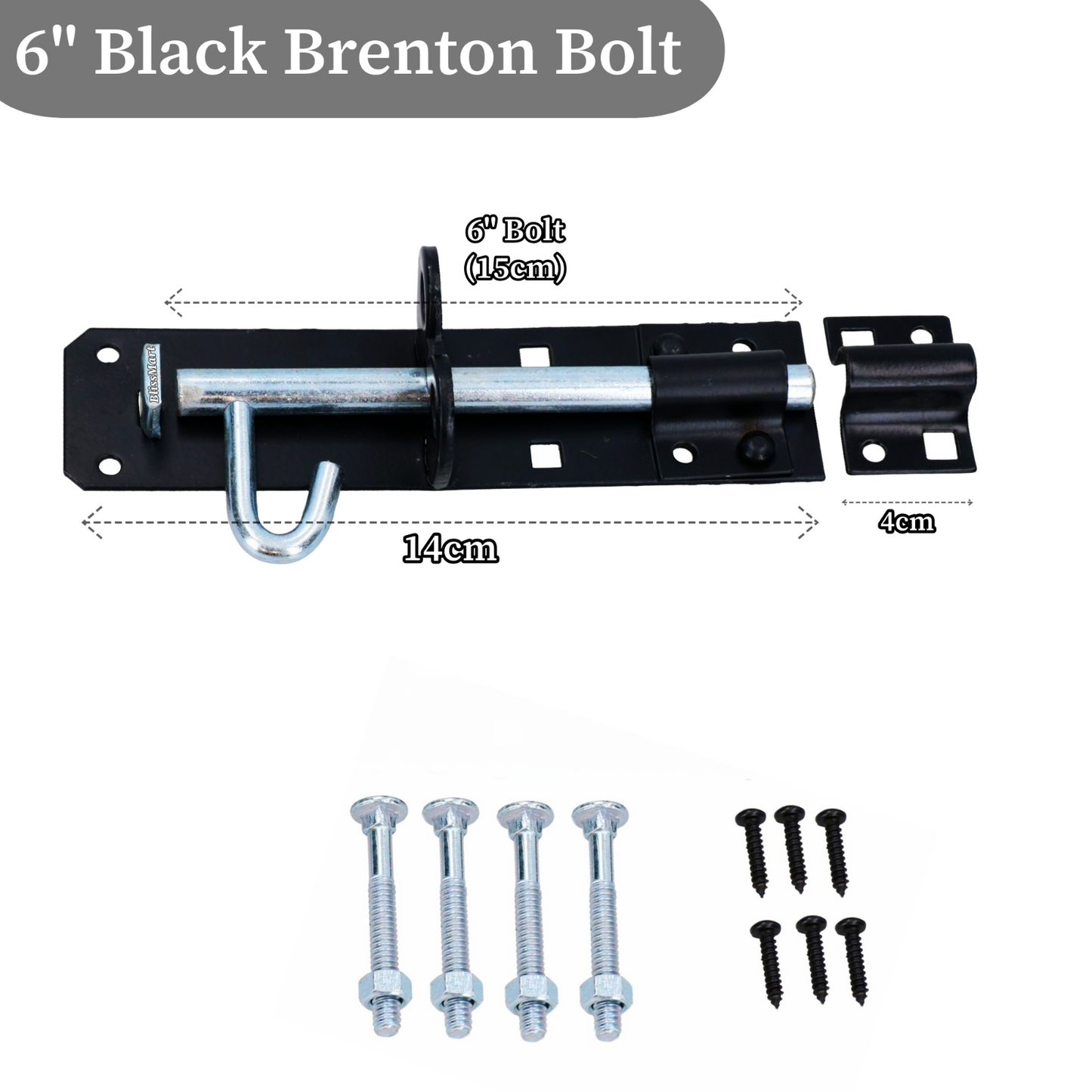 Brenton Pad Bolt Heavy Duty 4"6"8" Padbolts Sliding Gate Latch Garage Door Lock