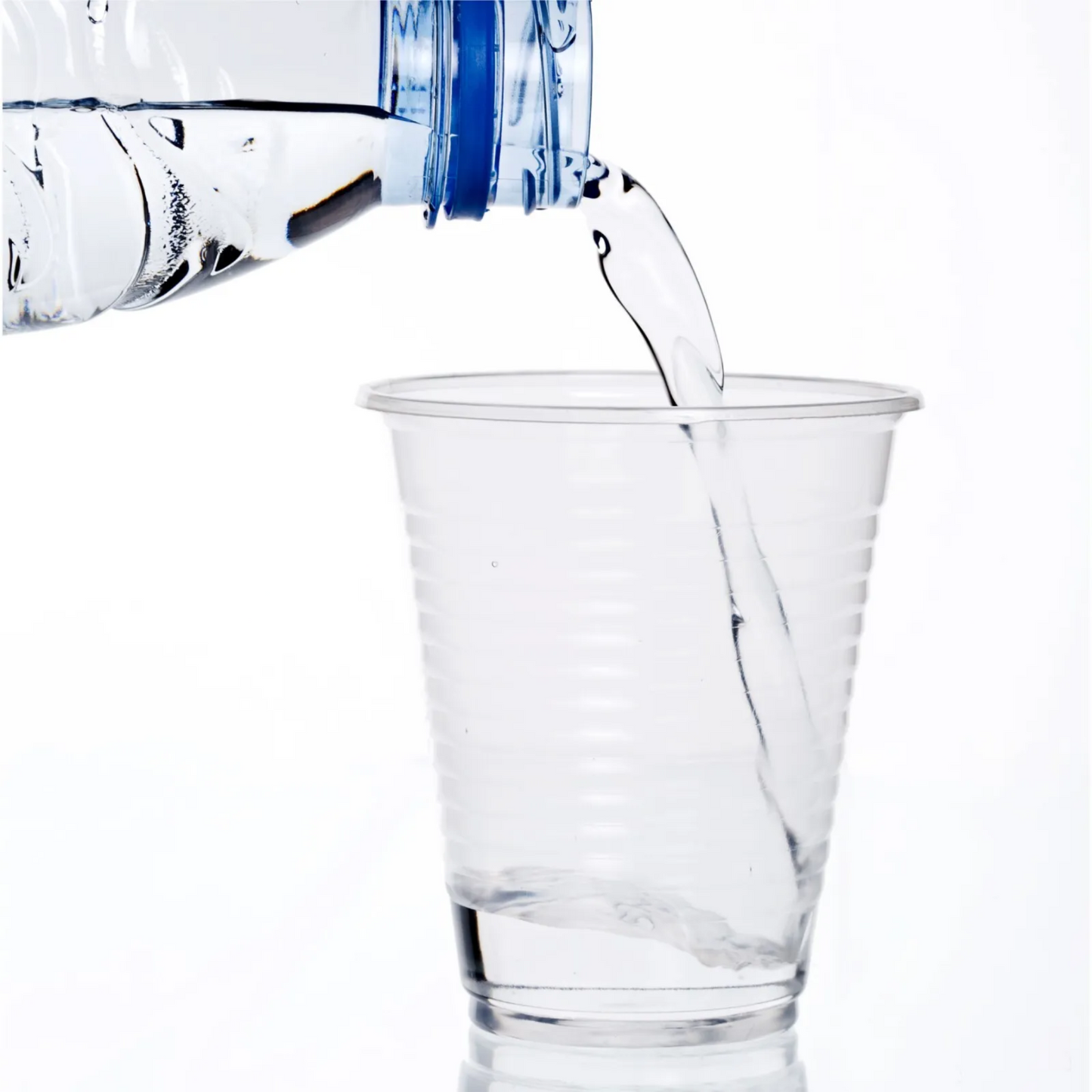 Plastic Cups Clear White Reusable Glasses Water Party Wedding Drinking 7oz Vend