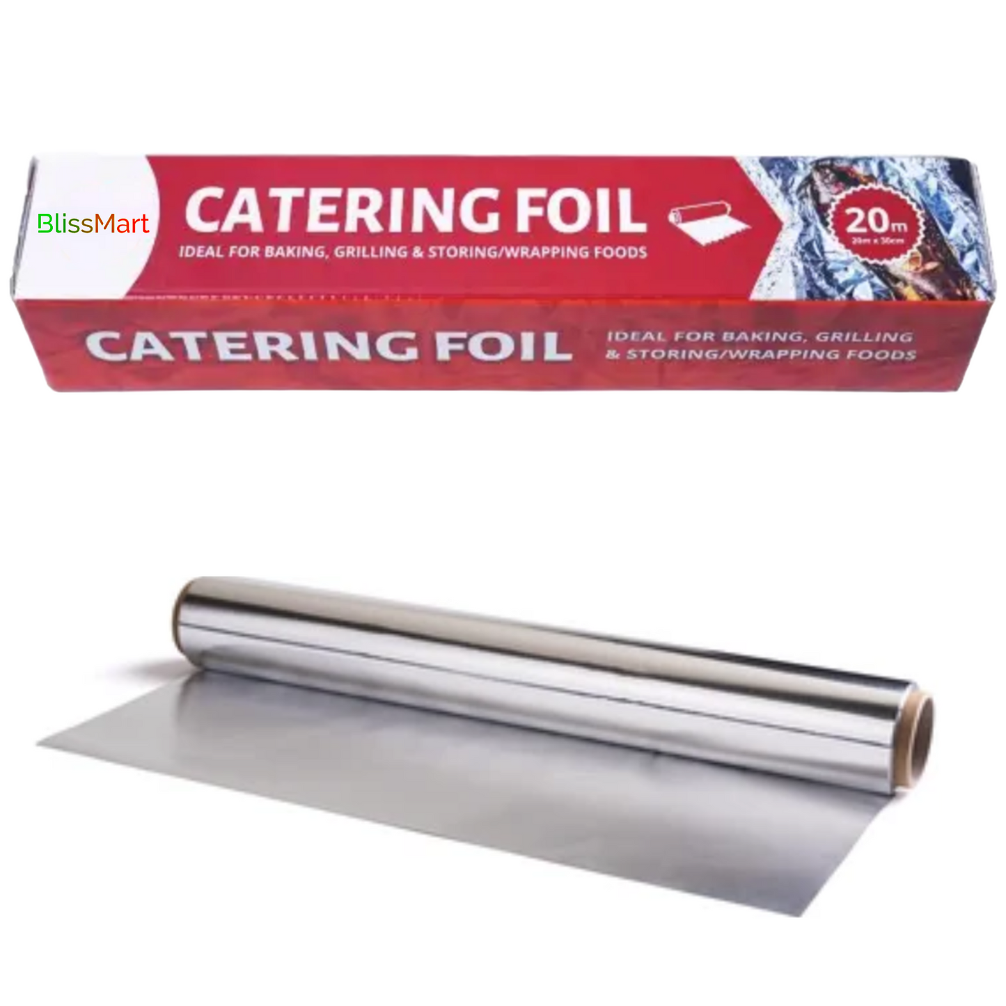 Kitchen Tin Foil Catering Rolls Aluminium Food Grade Oven Baking Wrap 20m x 30cm