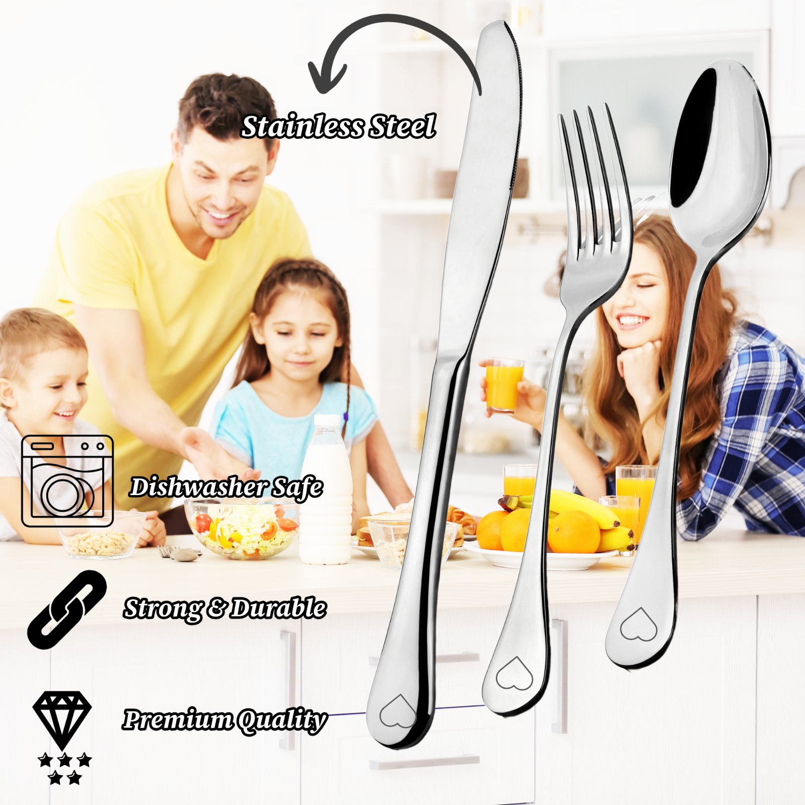 Kids Cutlery set Knife Fork Spoon Stainless Steel Baby Children Utensils 3 Pcs