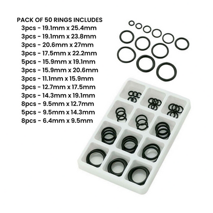 Assorted O RING SET Rubber Seals Tap Plumbing O-Ring Washer Kit Pack 50Pc