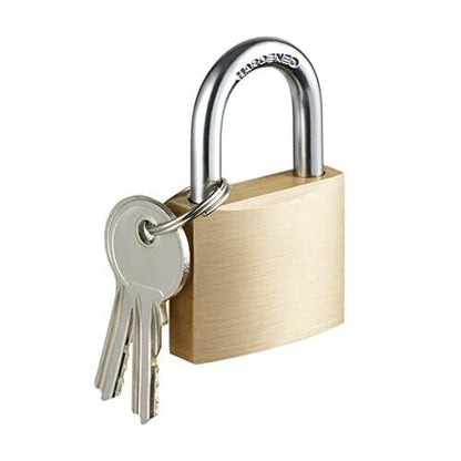 Brass Padlock Small Durable Portable Gym Locker Suitcase Cabinet Shed 20mm x3